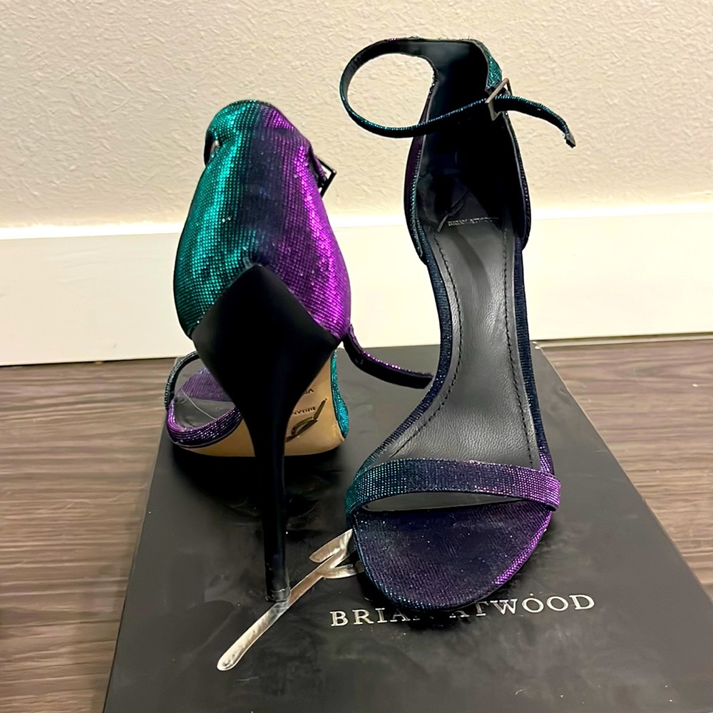 Brian Atwood Purple and Green Heels